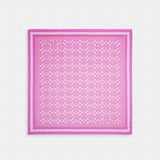 Coach Signature Print Silk Square Scarf Fuschia