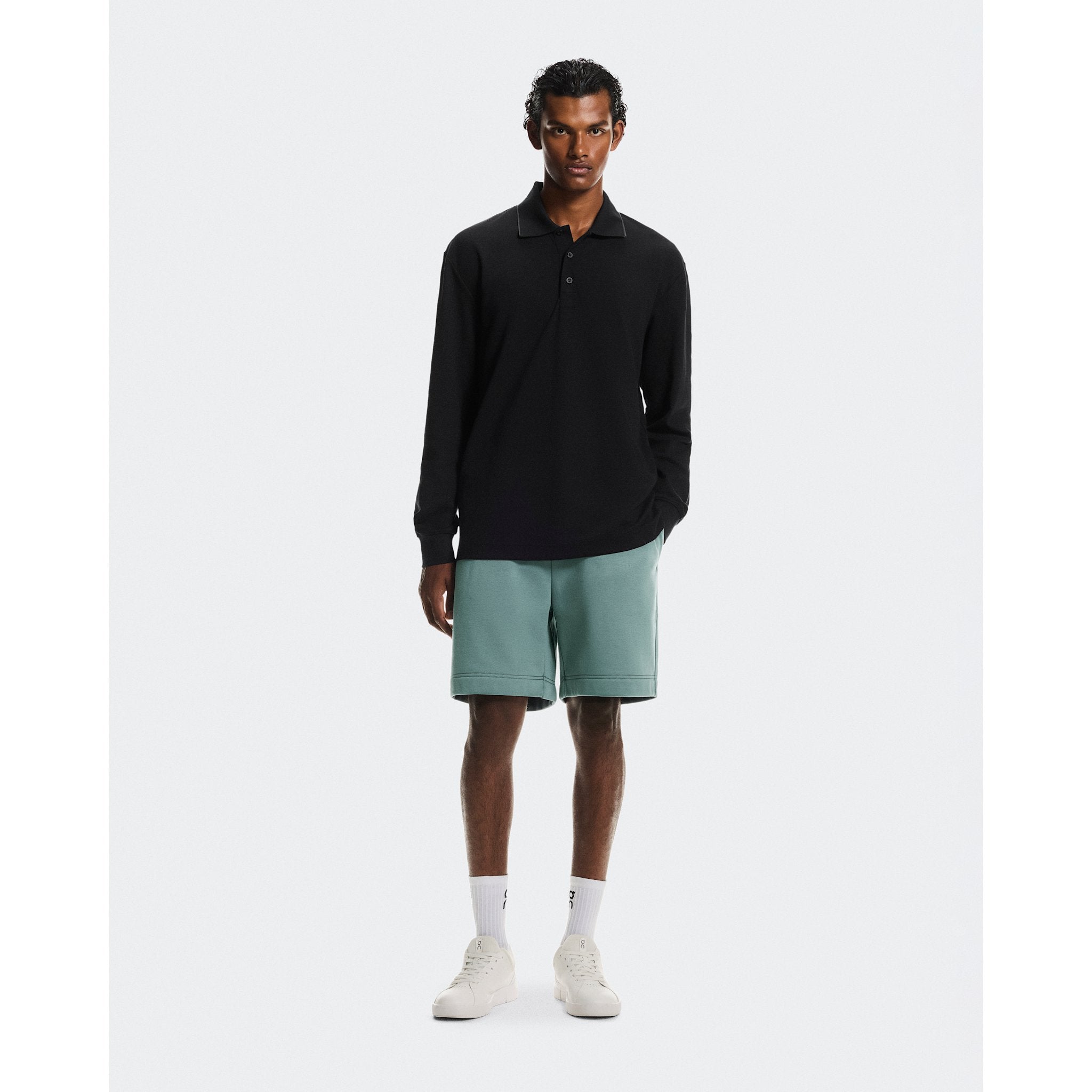 On Courtside Long-T Polo Black | Eclipse