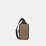 Coach Sullivan Pack In Blocked Signature Canvas Gunmetal Khaki Charcoal