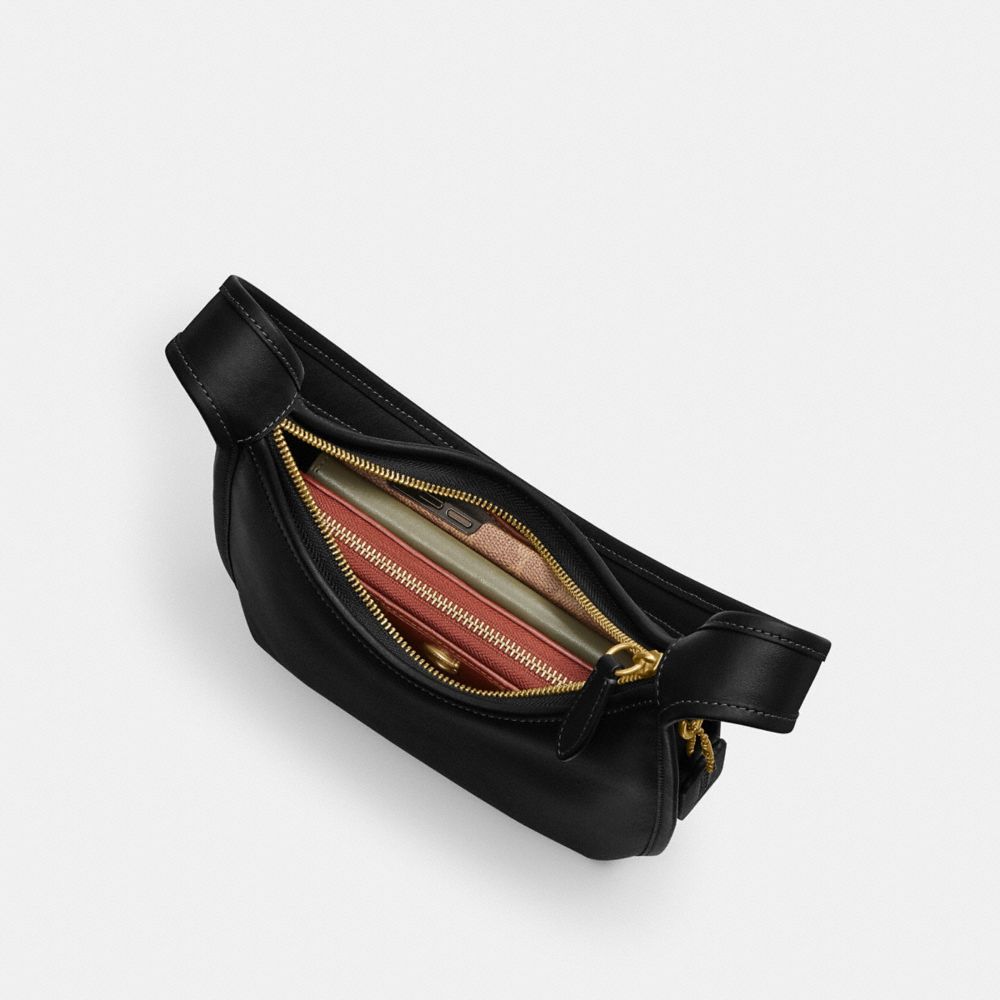 Coach Curve Zip Bag Brass Black