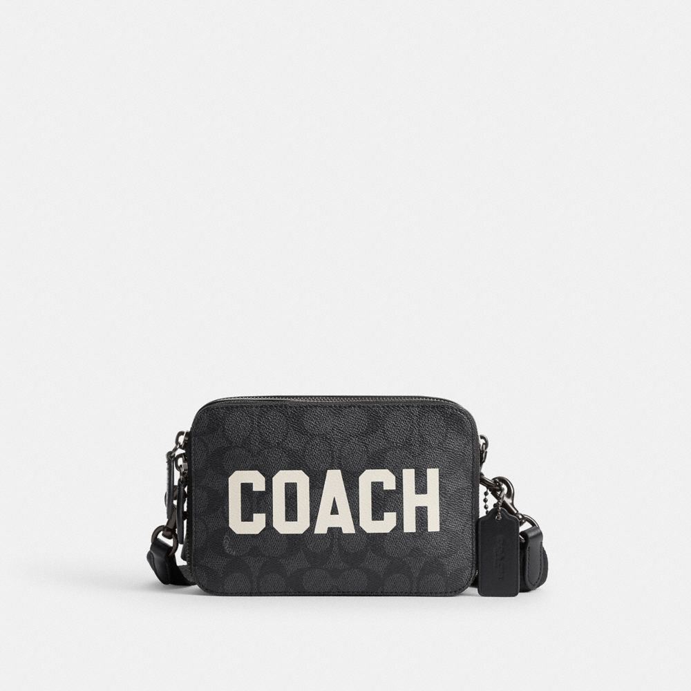 Coach Charter Crossbody Bag 19 In Signature Canvas With Coach Graphic Charcoal Multi