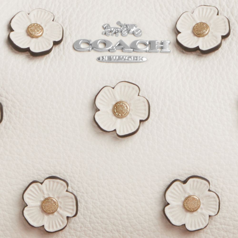 Coach Teri Mini Crossbody Bag With Floral Applique Silver Chalk