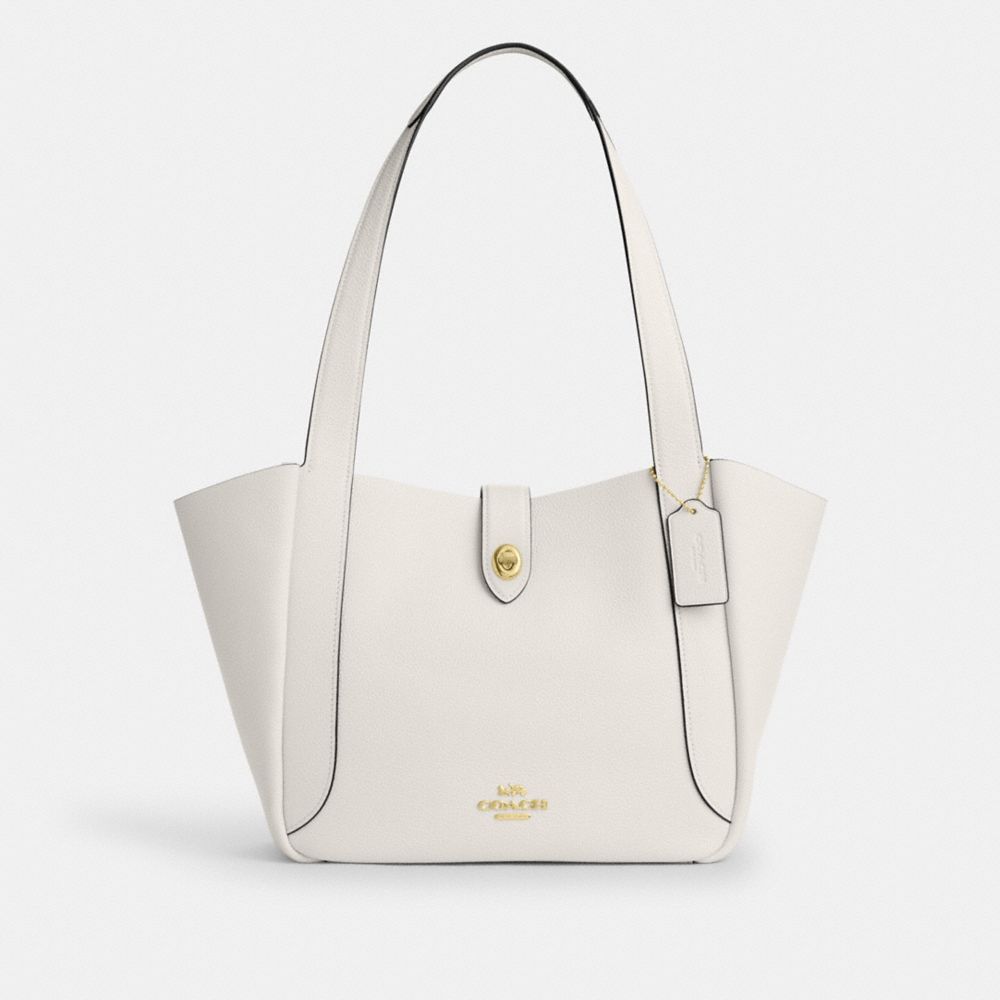 Coach Hadley Turnlock Tote Bag Gold Chalk