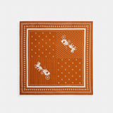 Coach Horse And Carriage Dot Print Silk Bandana Russet