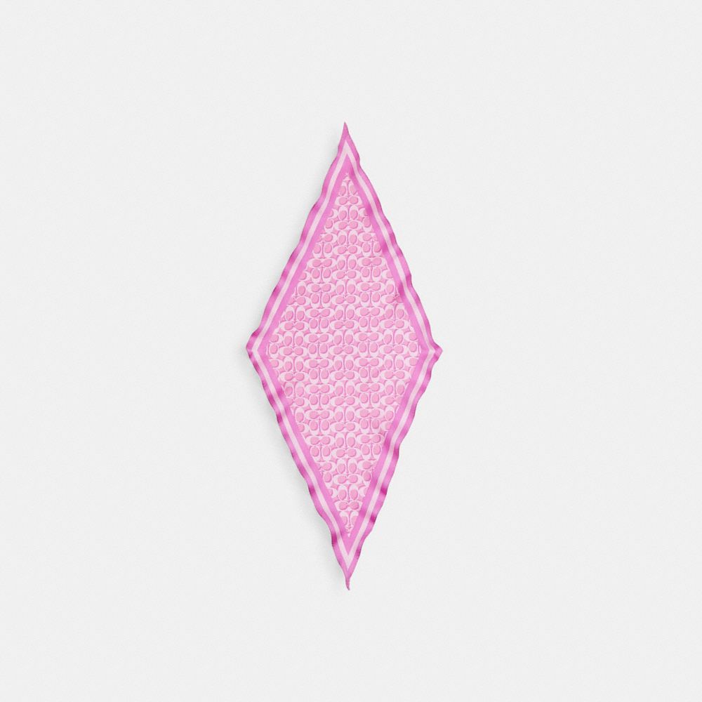 Coach Signature Silk Diamond Scarf Fuschia