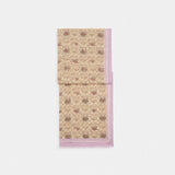 Coach Signature Spring Blossom Print Oblong Scarf Sand Lilac