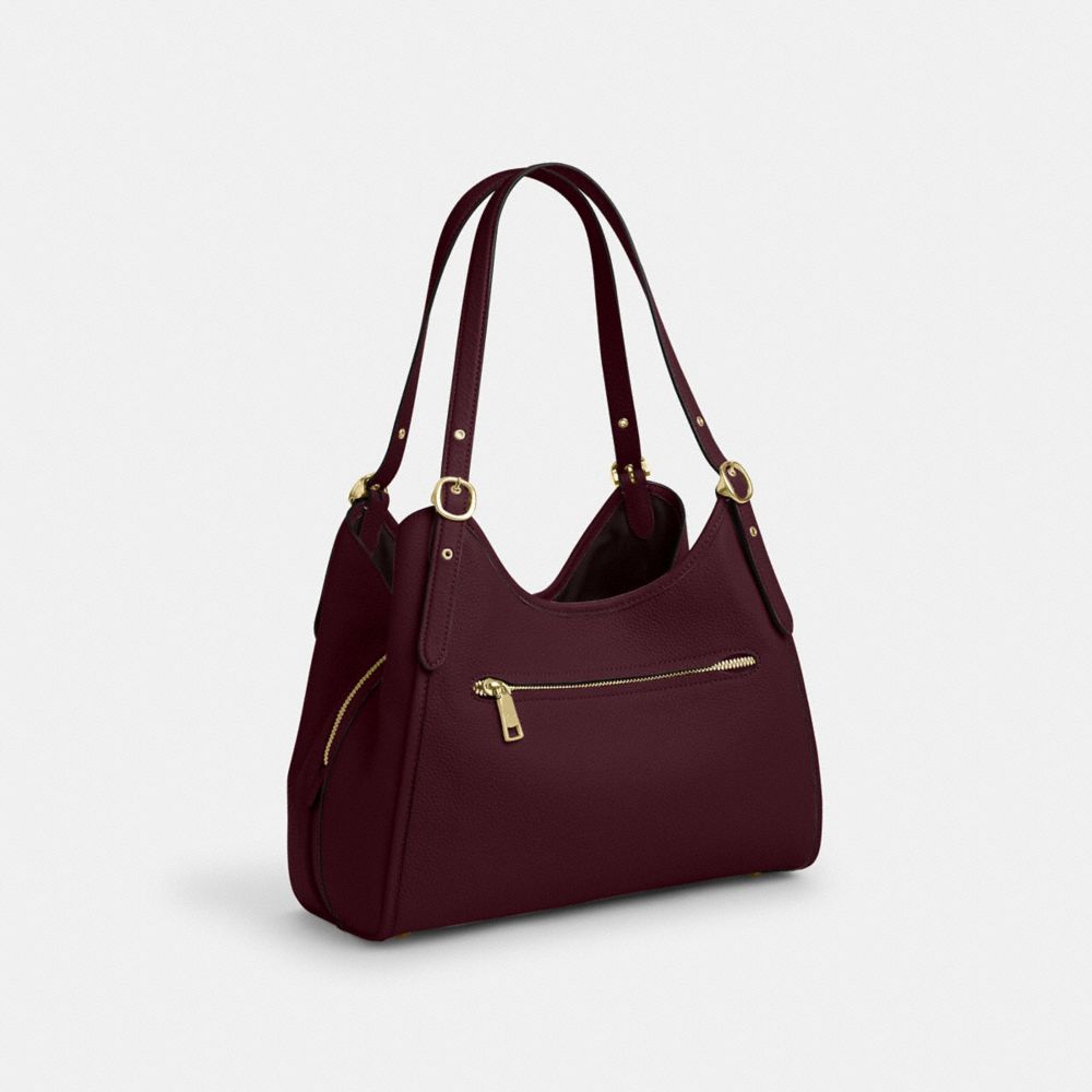 Coach Erin Shoulder Bag Gold Dark Wine