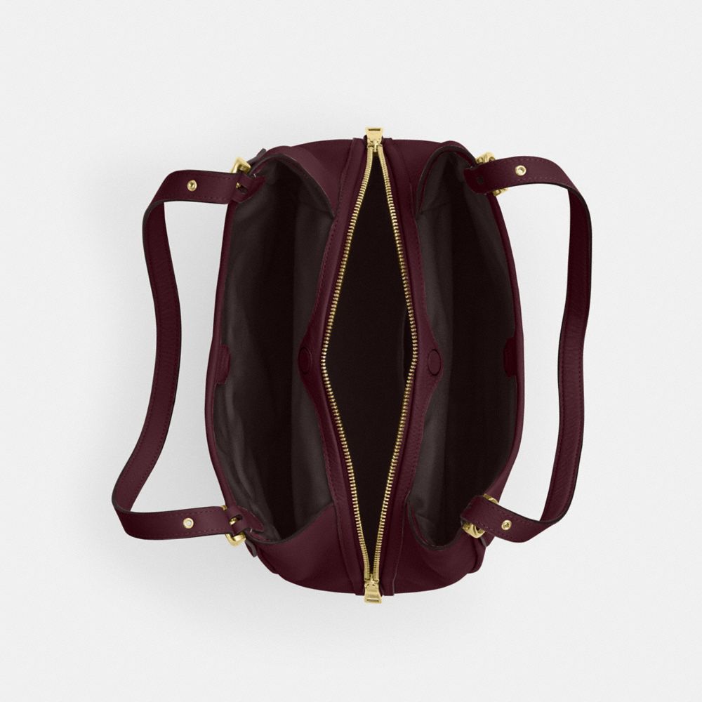 Coach Erin Shoulder Bag Gold Dark Wine