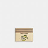 Coach Slim Id Card Case With Lemon Graphic Silver Moonlight