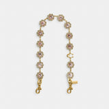 Coach Short Jewelry Chain Strap Brass Pink Multi