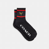 Coach Rexy Quarter Crew Socks Black