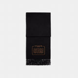 Coach Embroidered Patch Cashmere Muffler Black