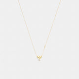 Coach Butterfly Stone Pendant Necklace Gold