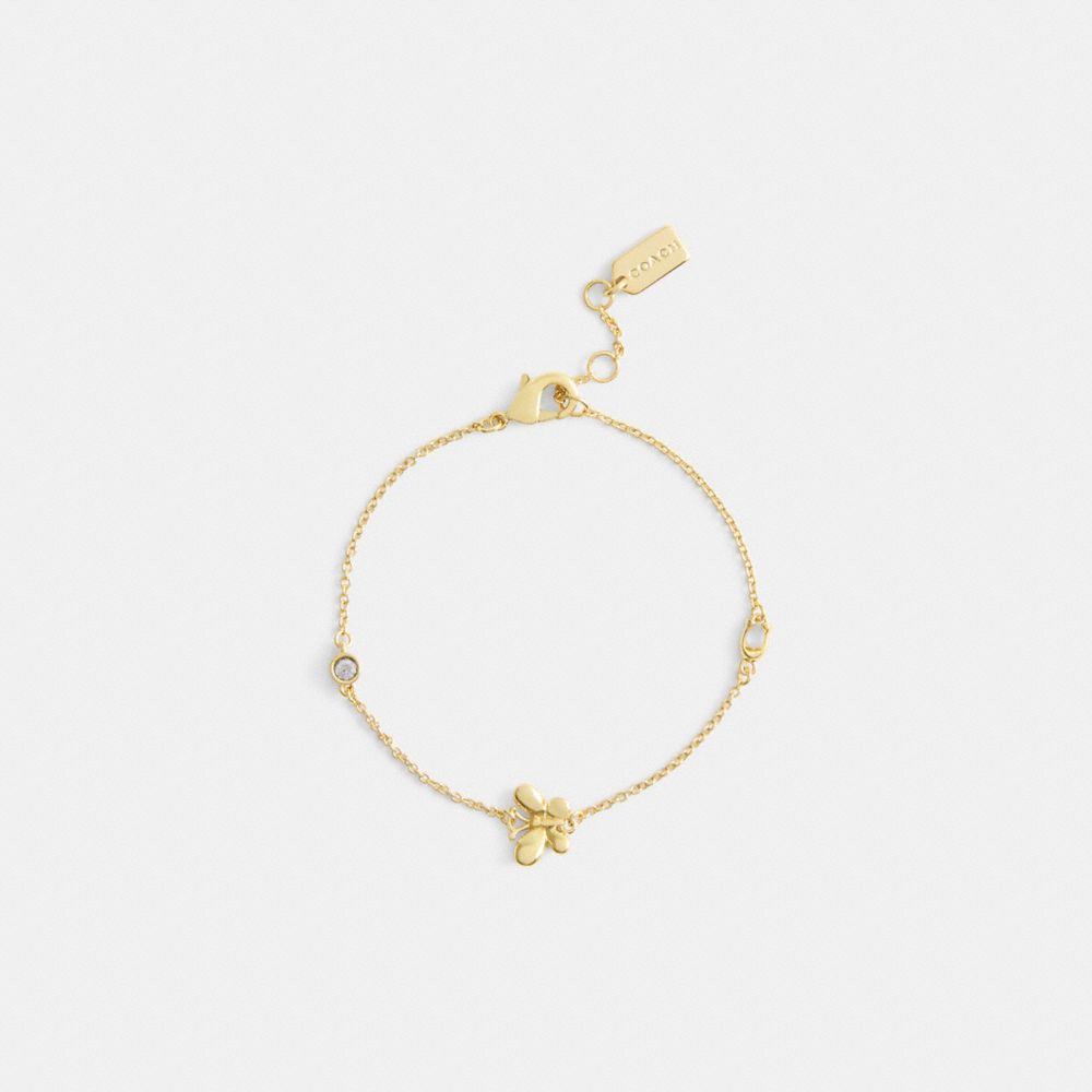 Coach Butterfly Stone Linear Bracelet Gold