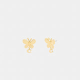 Coach Butterfly Signature Stud Earrings Gold
