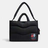 Coach Coachtopia Loop Tote With Wavy Quilting Black 2