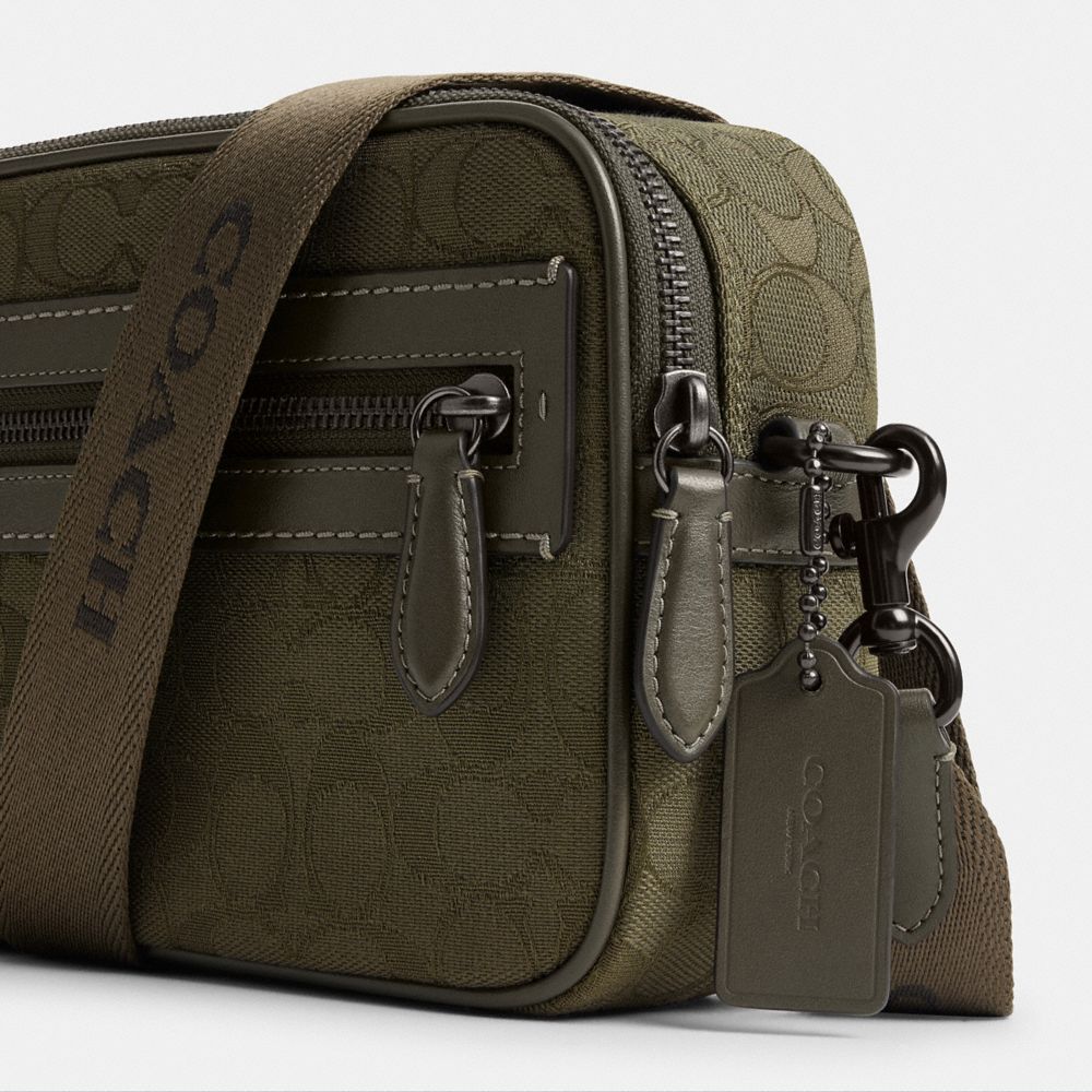 Coach Theo Camera Bag In Signature Jacquard Olive Drab