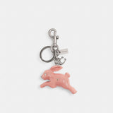 Coach Bunny Bag Charm Silver Pink