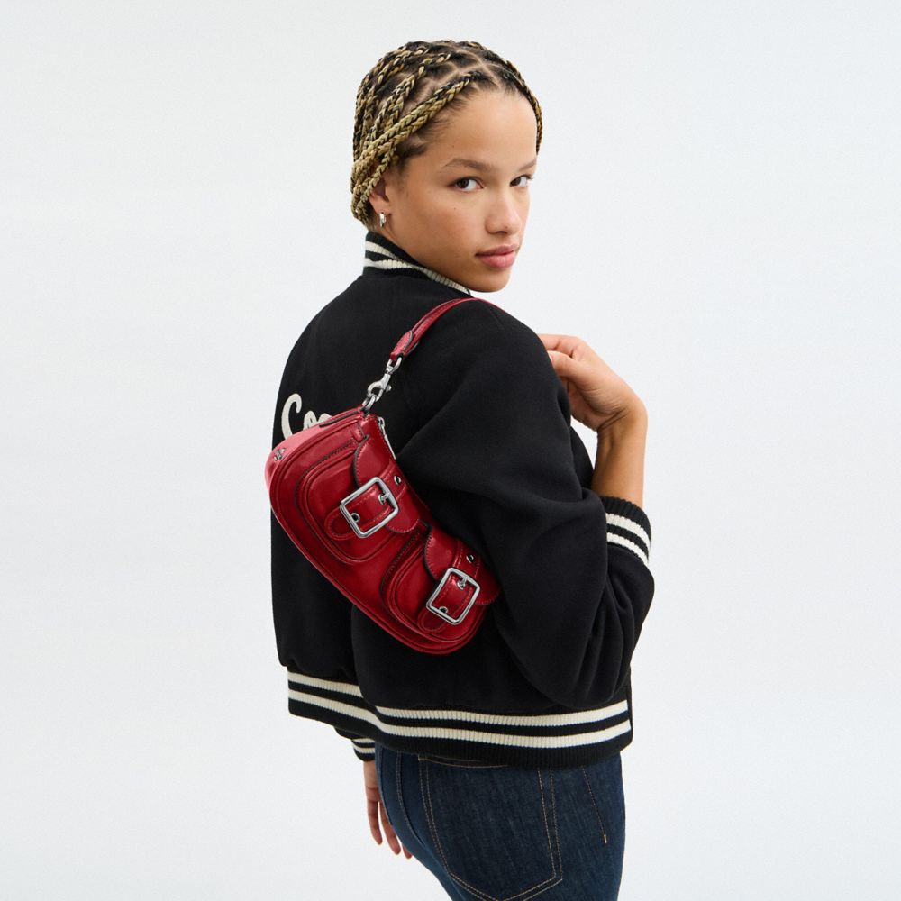 Coach Ashton Bag Silver Dark Cardinal