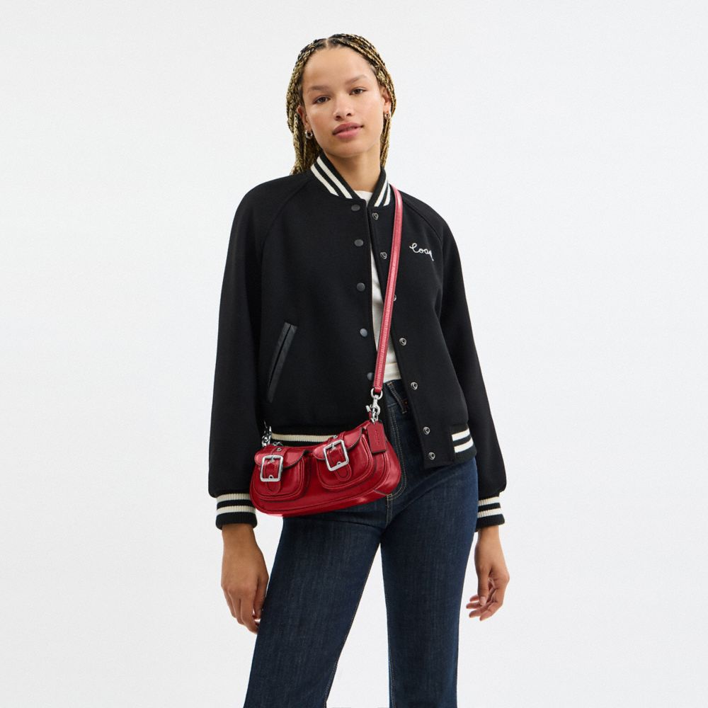 Coach Ashton Bag Silver Dark Cardinal