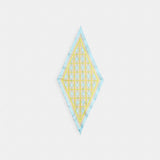 Coach Maude Plaid Print Silk Diamond Scarf Blue