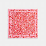 Coach Country Club Floral Print Silk Bandana Pink Red