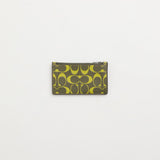 Coach Restored Zip Card Case In Signature Leather Army Green Key Lime