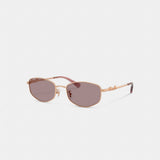 Coach Coach Script Metal Narrow Rectangle Sunglasses Rose Gold