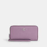 Coach Long Zip Around Wallet With Detachable Card Case Silver