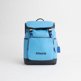 Coach Restored League Flap Backpack In Colorblock Pobrass Midnight Navy