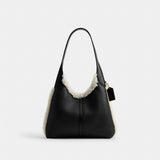 Coach Brooklyn Shoulder Bag 28 In Shearling Brass Black Natural