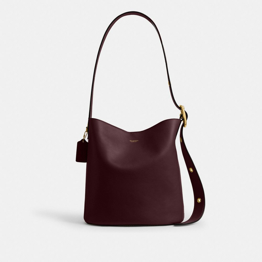 Coach Bleecker Bucket Bag Brass Merlot