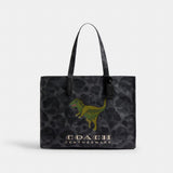 Coach Tote With Camo Print And Rexy Charcoal Multi