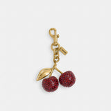Coach Crystal Cherry Bag Charm Brass Red