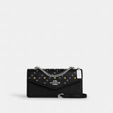 Coach Klare Envelope Crossbody Bag With Rivets Silver Black Multi