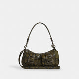 Coach Ashton Bag With Snake Print Gunmetal Olive Multi