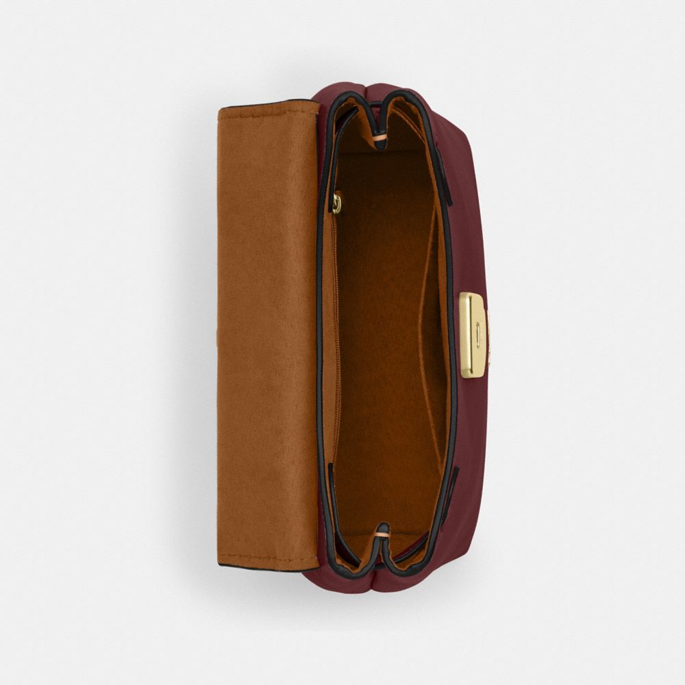 Coach Emory Top Handle Bag Gold Maroon