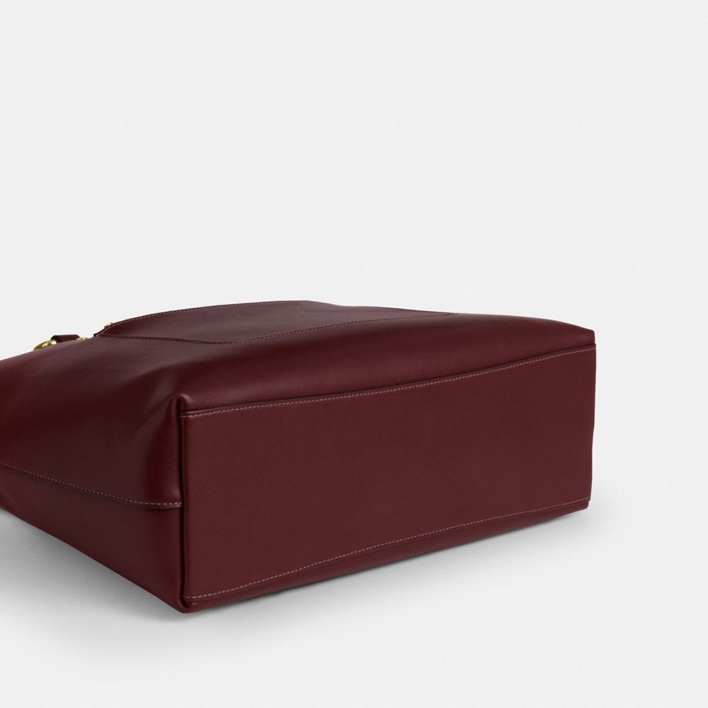 Coach Station Tote Bag Gold Maroon
