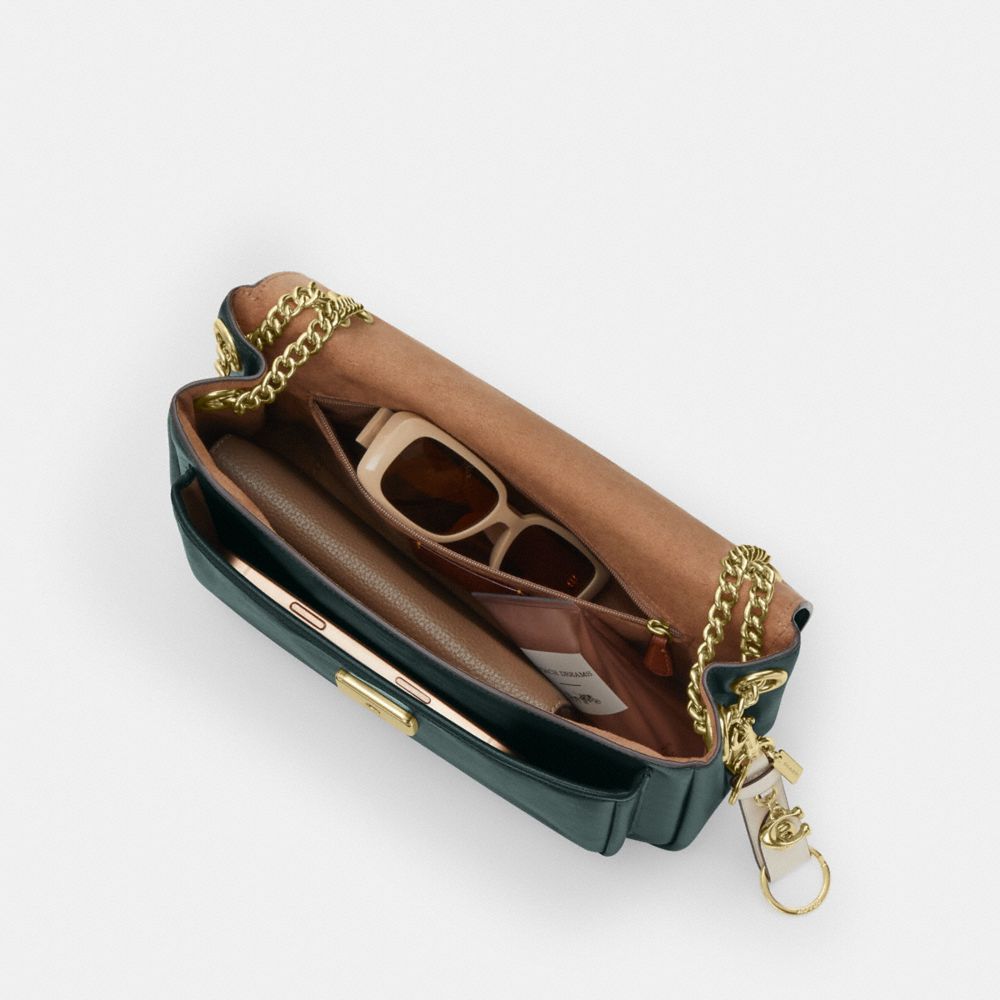 Coach Elodie Crossbody Bag Gold Dark Teal