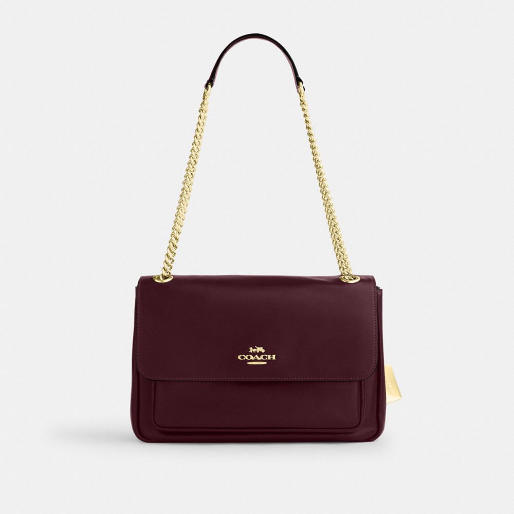 Coach Elodie Crossbody Bag Gold Dark Wine