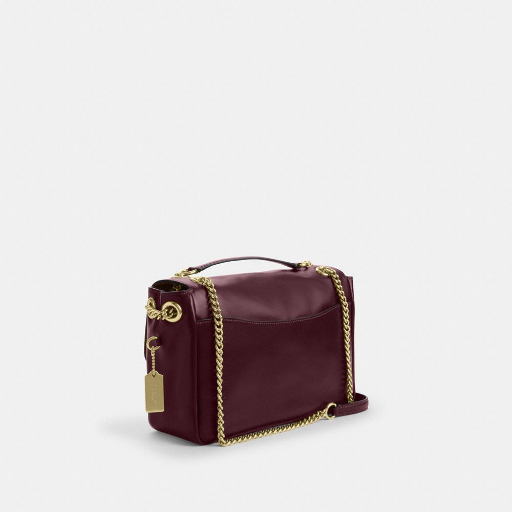 Coach Elodie Crossbody Bag Gold Dark Wine