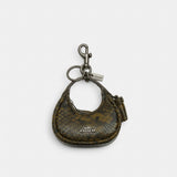 Coach Carmen Bag Charm With Snake Print Gunmetal Olive Multi