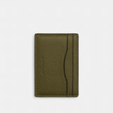 Coach Card Case With Money Clip Silver Olive