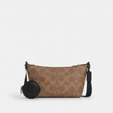 Coach Small Finn Crossbody Bag With Pouch In Maxi Signature Canvas Gunmetal Tan Black