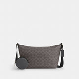 Coach Small Finn Crossbody Bag With Pouch In Signature Canvas Gunmetal Grey Charcoal