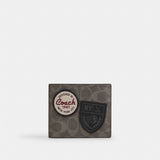 Coach 3 In 1 Wallet In Signature Canvas With Patches Grey Multi.