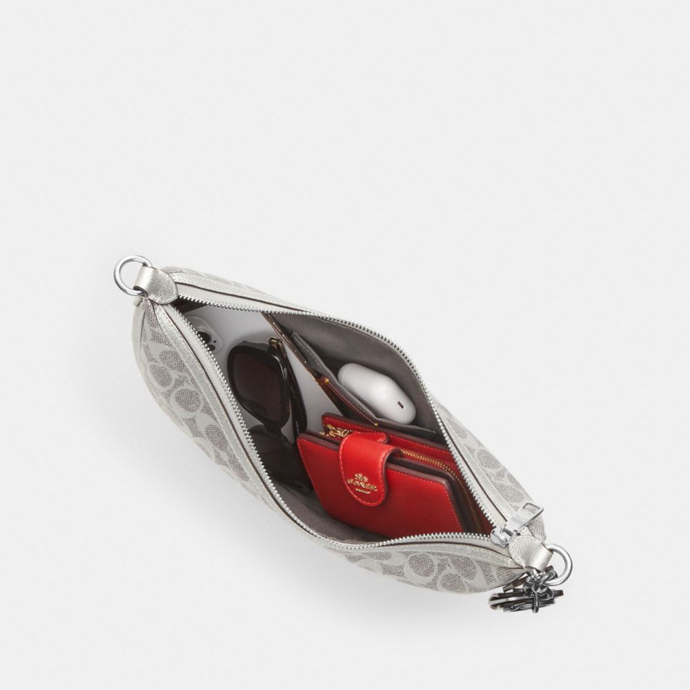 Coach Aria Shoulder Bag In Signature Canvas Sv Gray Silver