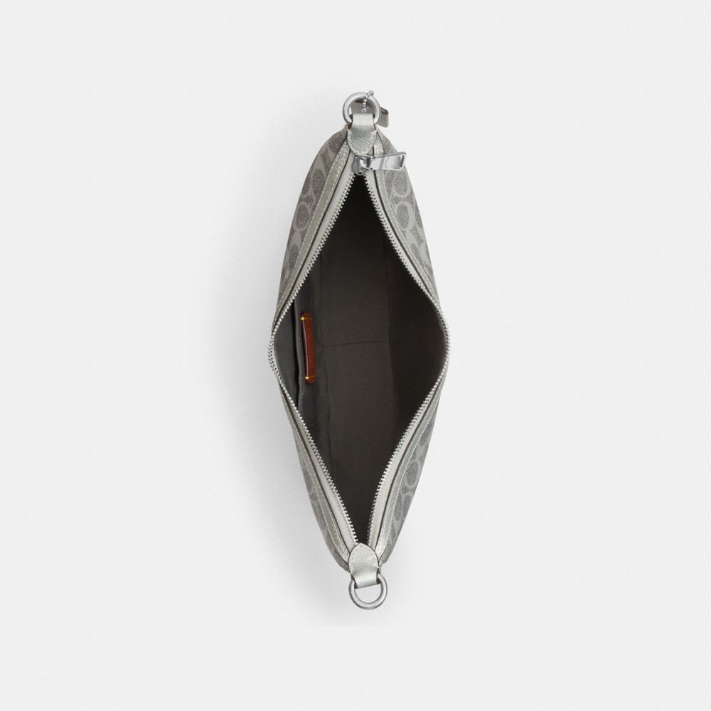 Coach Aria Shoulder Bag In Signature Canvas Sv Gray Silver