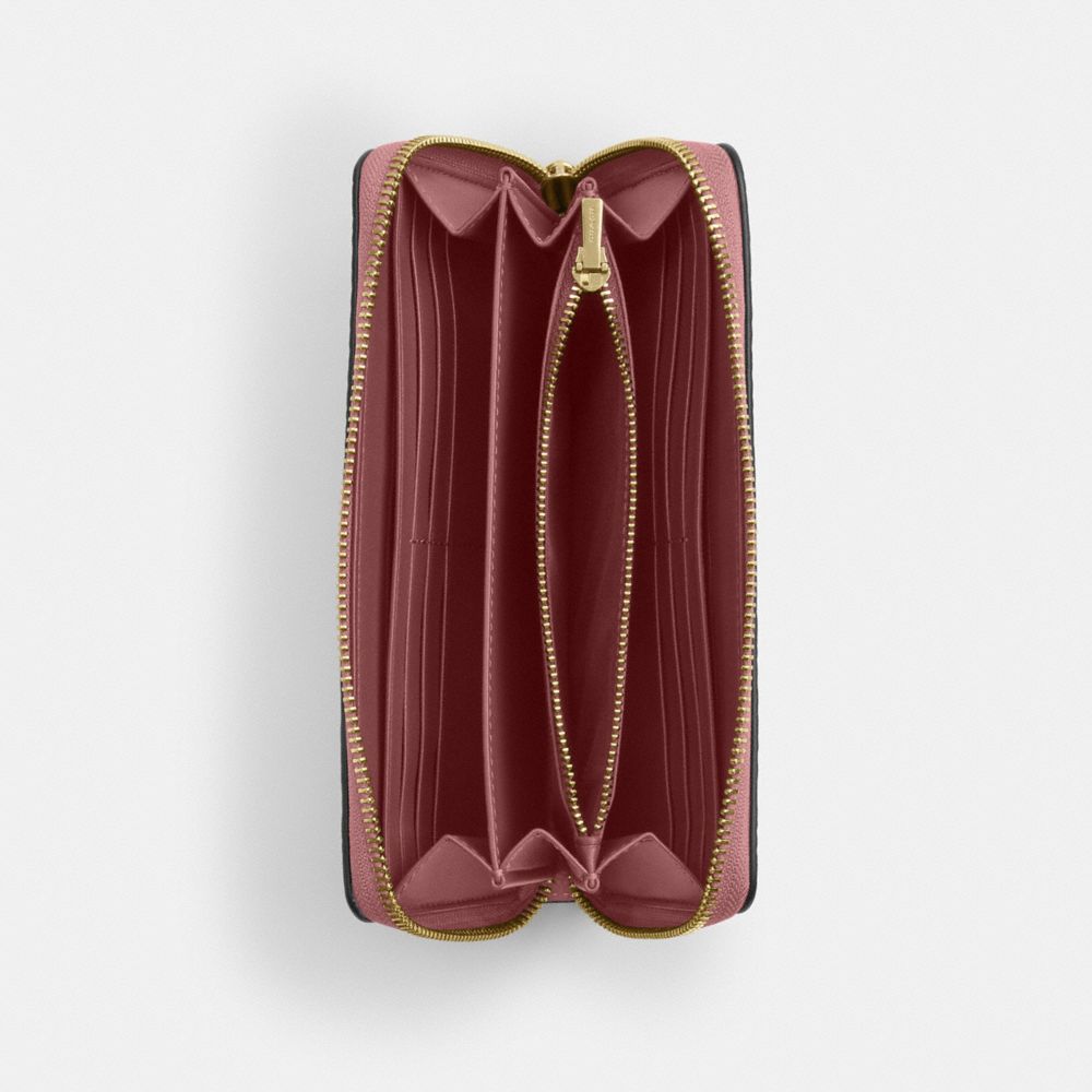 Coach Long Zip Around Wallet In Signature Leather Gold