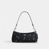 Coach Charlotte Shoulder Bag With Star Print Silver Black Multi